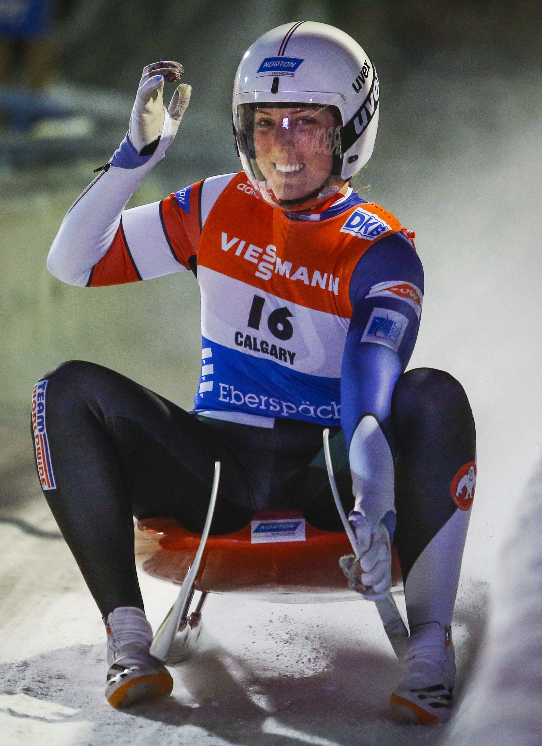 Erin Hamlin, Summer Britcher of US finish 2nd, 3rd in luge