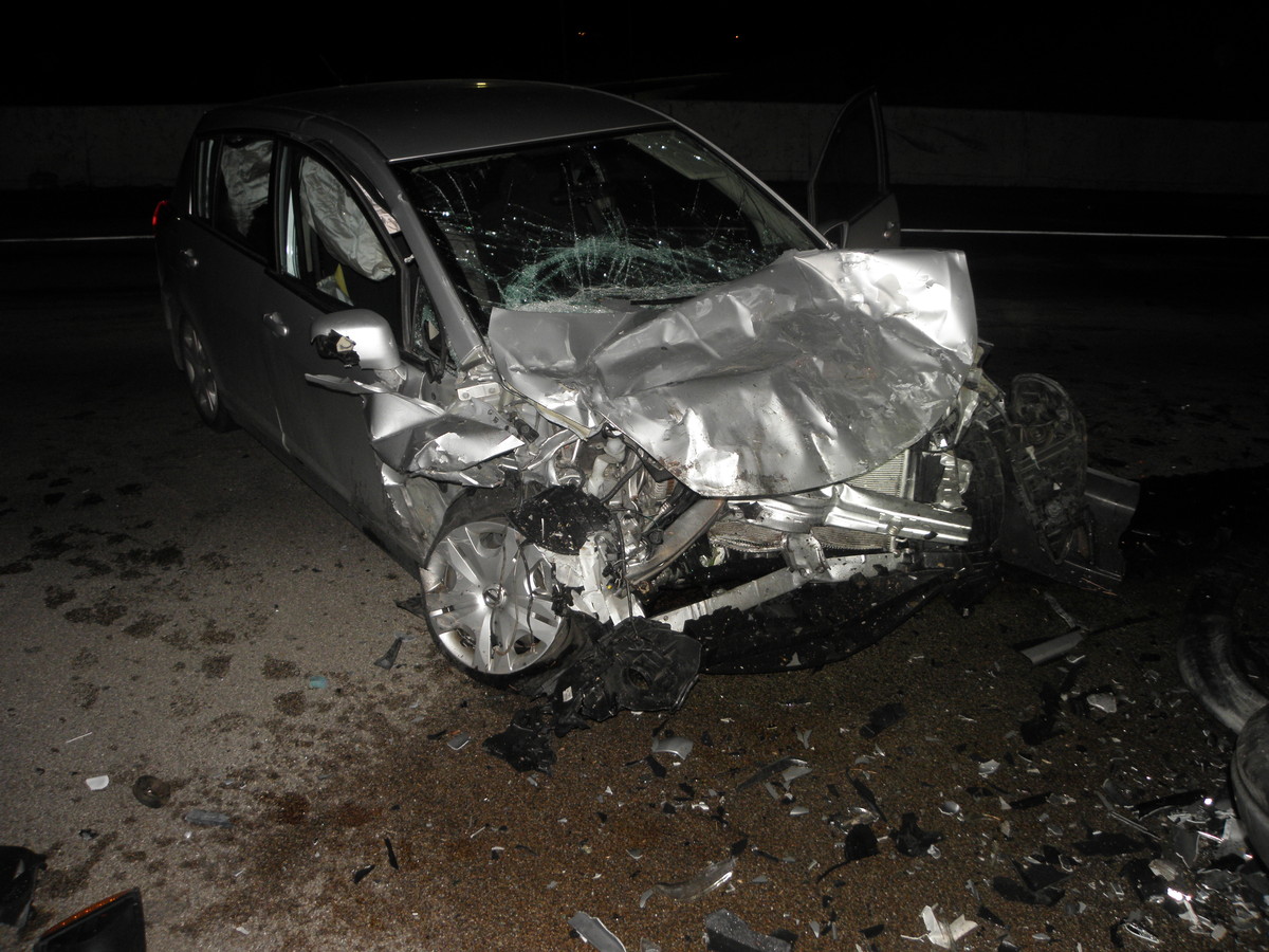 A woman was arrested on suspicion of DUI after her vehicle, traveling the wrong way on I-80, crashed head-on into another vehicle Sunday morning. (Photo: UHP)