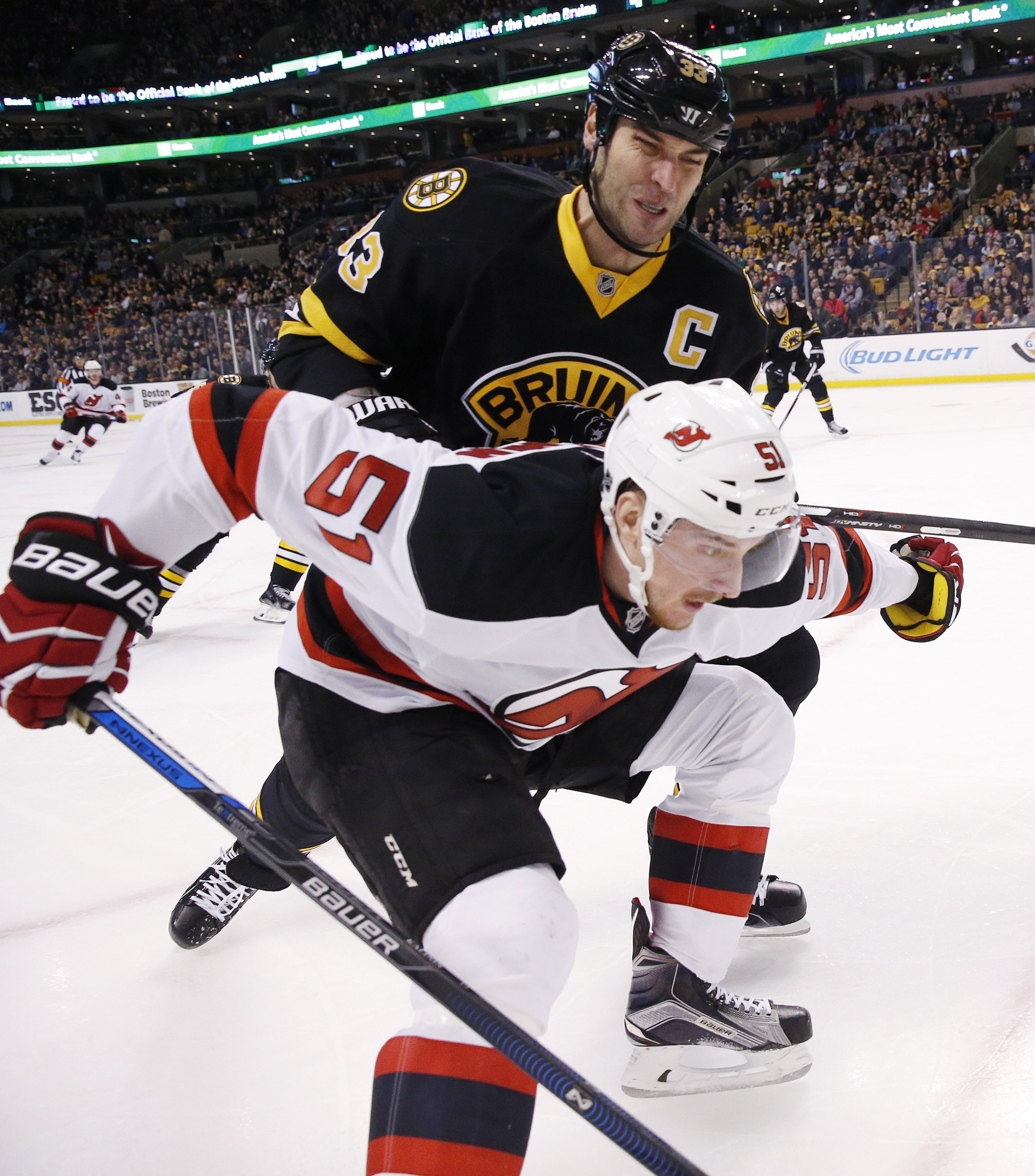 Spooner scores lone shootout goal, Bruins beat Devils 2-1
