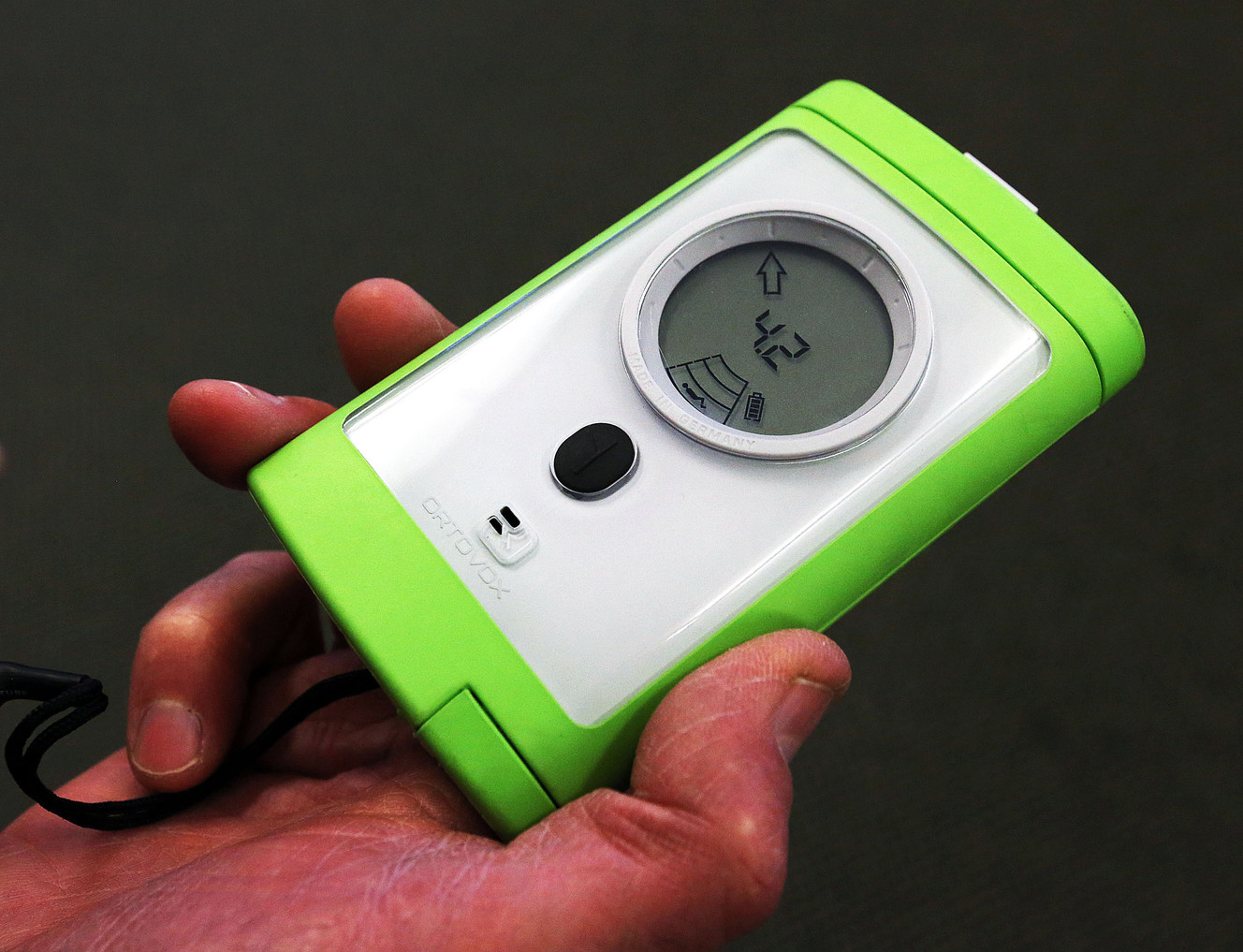 Wasatch Touring co-owner Dwight Butler shows an avalanche beacon in Salt Lake City, Monday, Dec. 21, 2015. (Photo: Ravell Call, Deseret News)