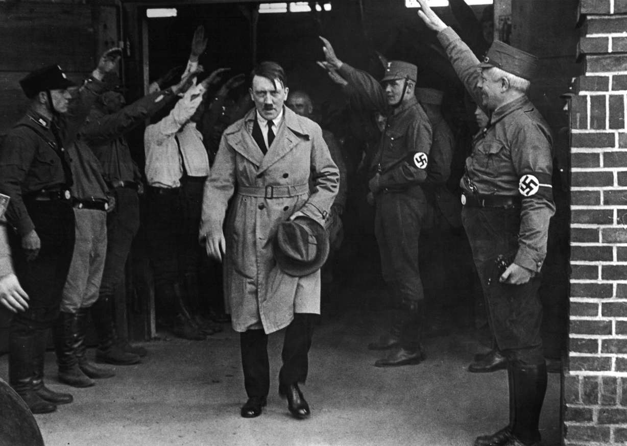 FILE - In this file photo Adolf Hitler, leader of the National Socialists, emerges from the party's Munich headquarters. Photo: AP Photo