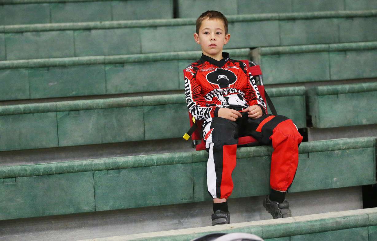 Connor Clifford, 6, relaxes prior to racing BMX in South Jordan on Dec. 6, 2015. (Photo: Jeffrey D. Allred, Deseret News)