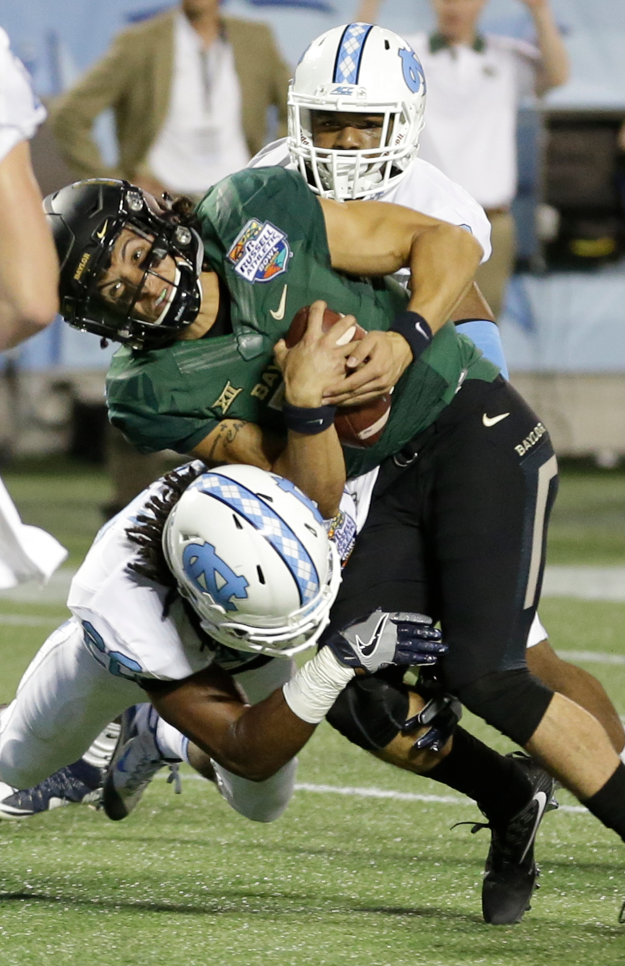 Jefferson's 3 TDs lead Baylor by UNC 49-38 in Russell Bowl