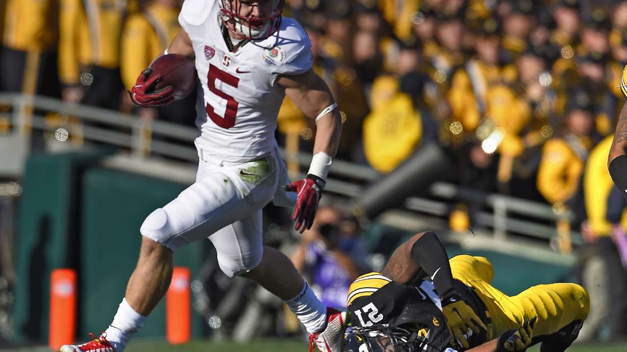 McCaffrey leads Stanford's 45-16 Rose Bowl romp over Iowa