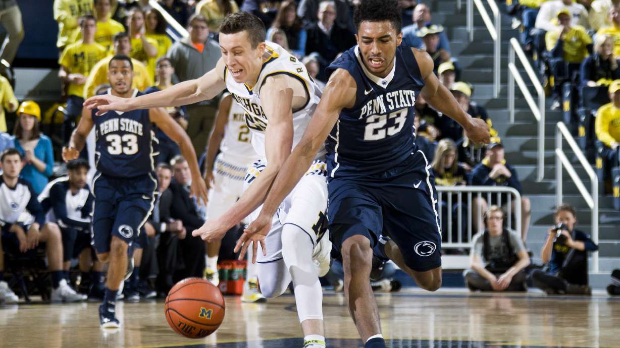 With LeVert injured, Michigan still routs Penn State 79-56