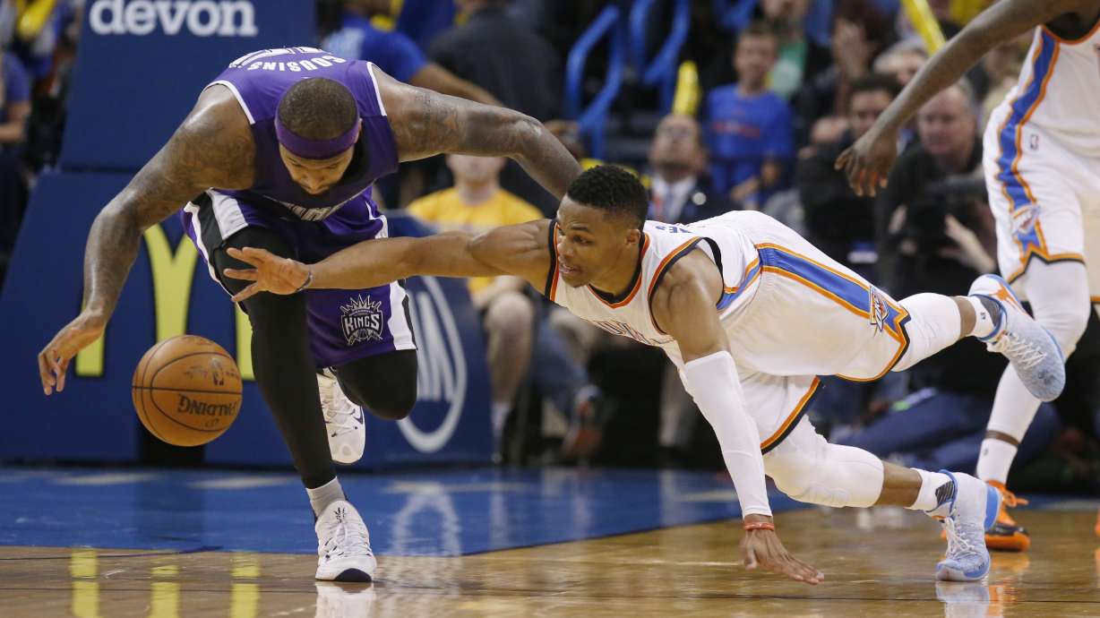 Cousins has 33 points, 19 boards, Kings top Thunder 116-104