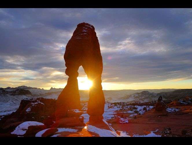 Delicate Arch during the 2015 winter solstice. - Photo Submitted by Ana Bybee