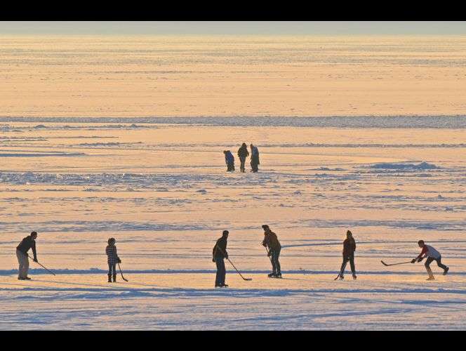 At play on New Year's Day, on frozen Utah Lake. - Photo Submitted by Ray Boren