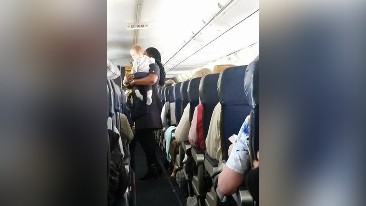 Baby's first flight one to remember thanks to kind flight attendant