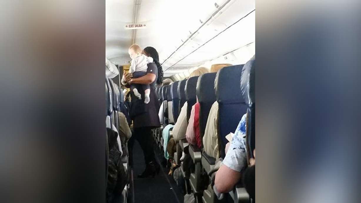 Baby's first flight one to remember thanks to kind flight attendant