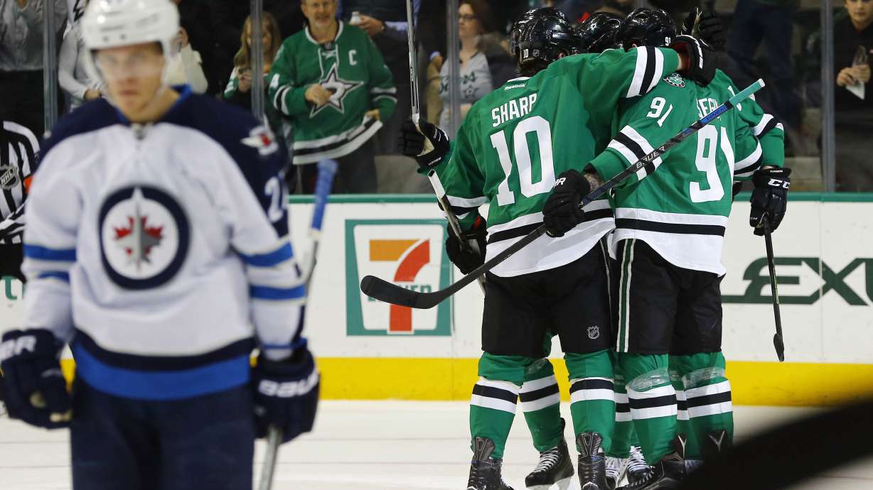 Stars beat Jets 2-1 in shootout to end 3-game losing streak