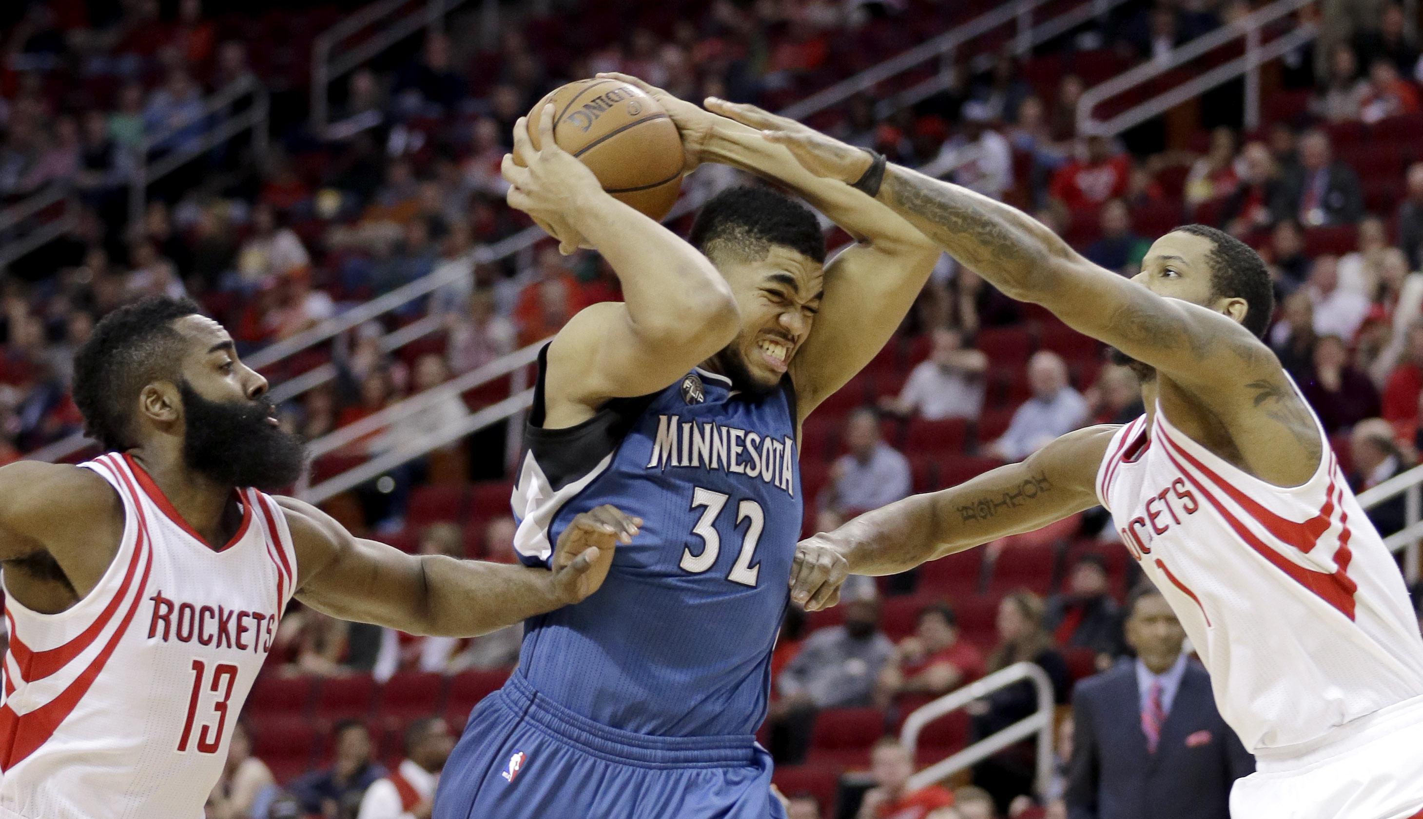 Harden scores 27 to lead Rockets to 107-104 win over 'Wolves
