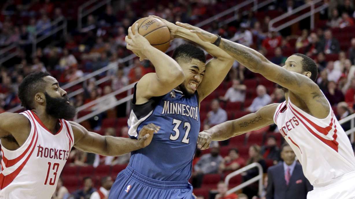 Harden scores 27 to lead Rockets to 107-104 win over 'Wolves