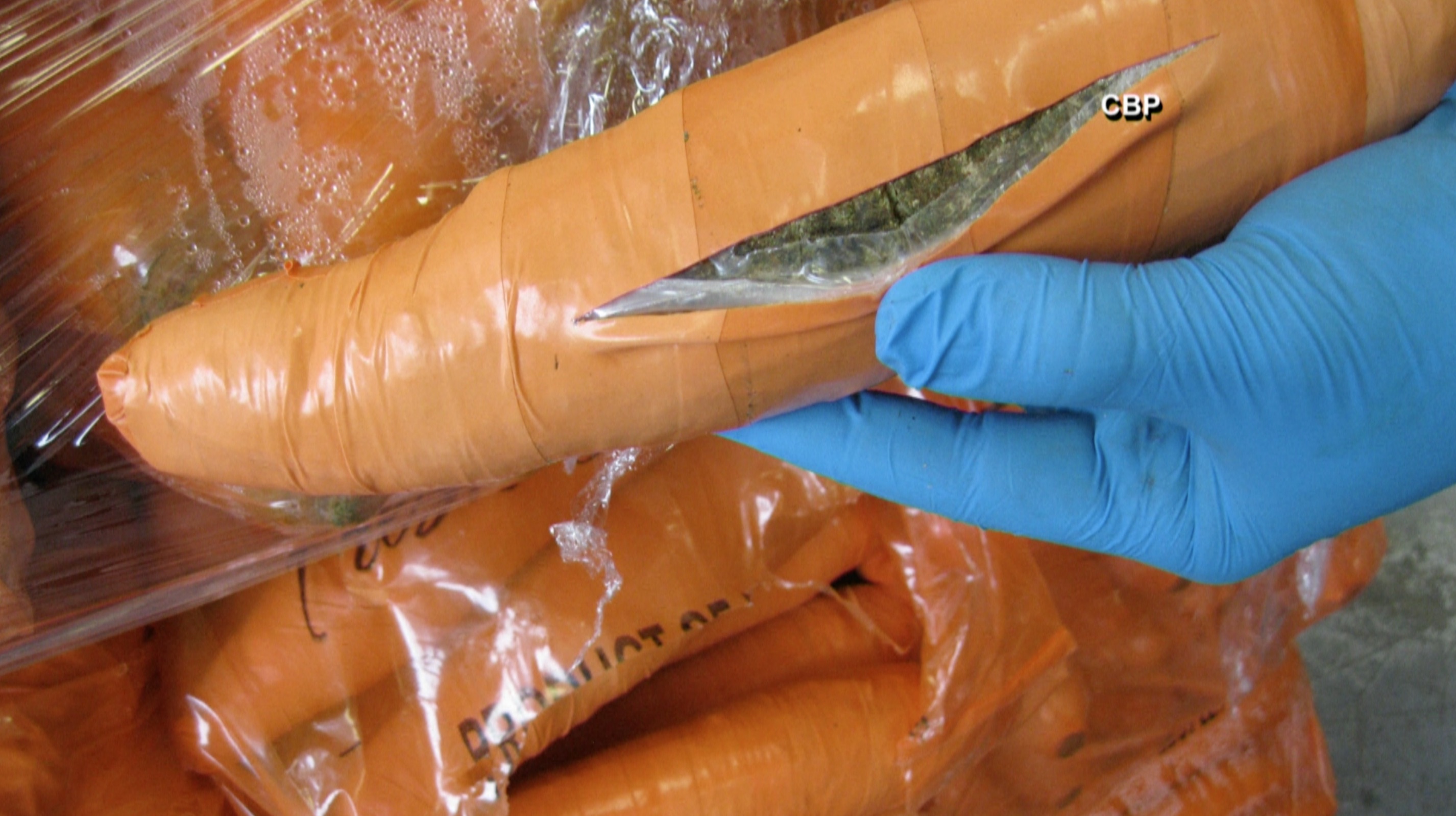 Border officers find ton of pot in fake carrots