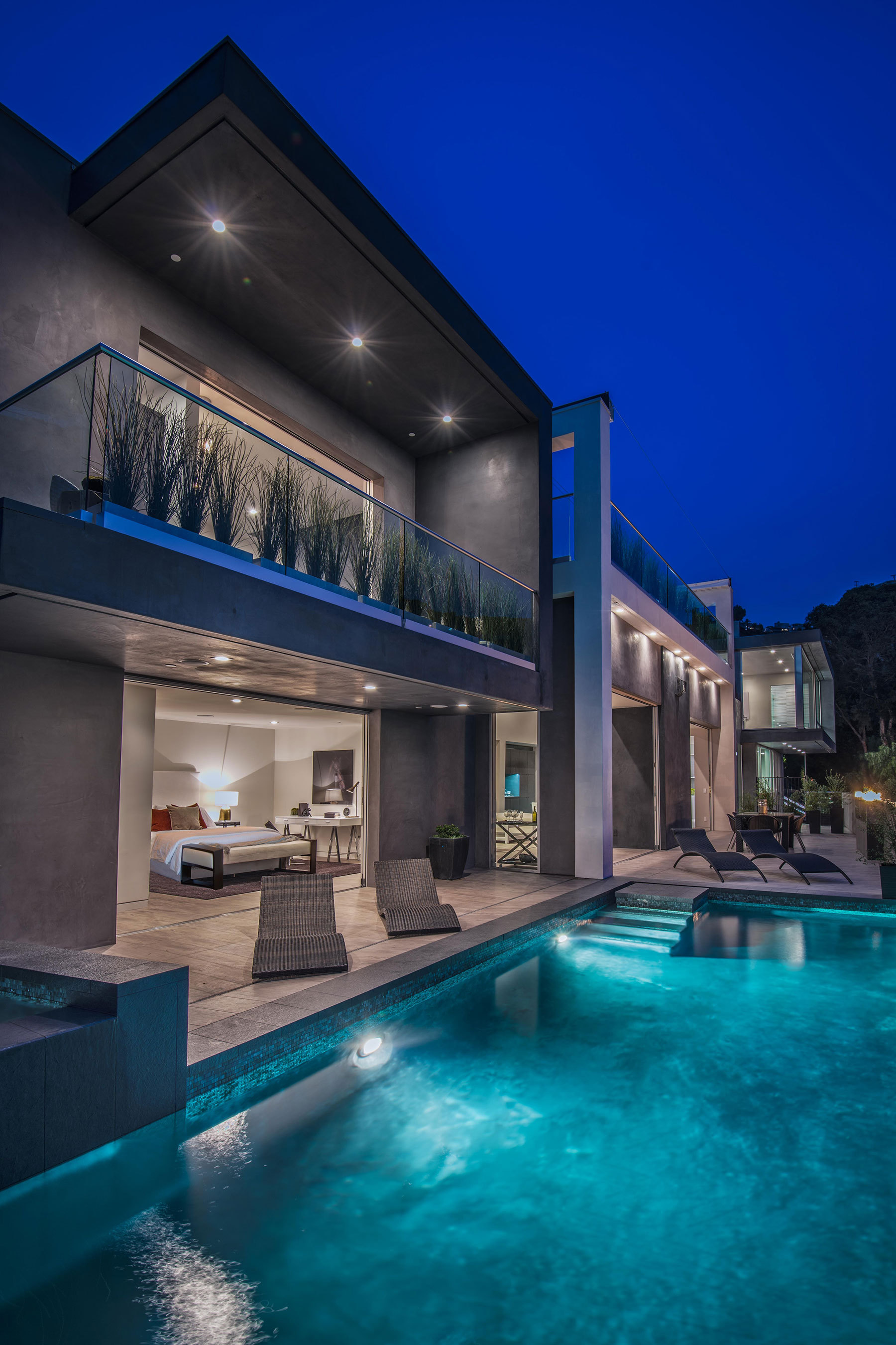 Architectural View Estate Above Sunset Strip Listed by Aaron Kirman of John Aaroe Group and Billy Rose of The Agency at $7,500,000