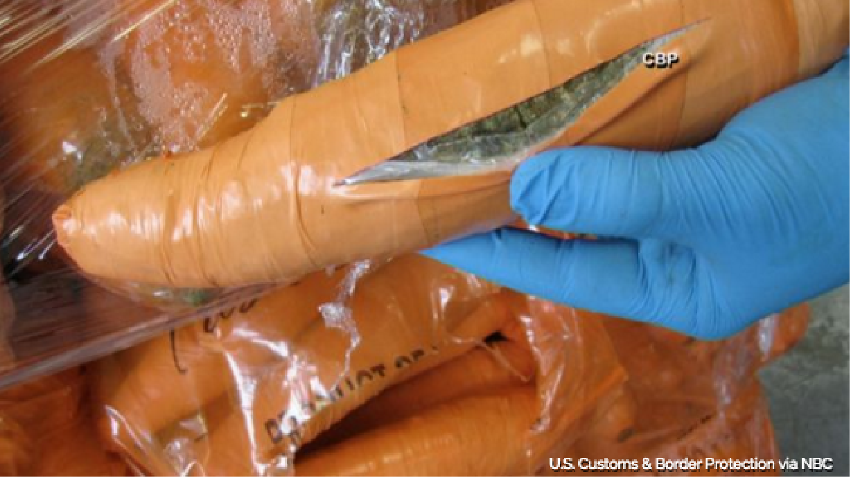 Agentes fronterizos incautan una tonelada de marihuana en zanahorias falsas