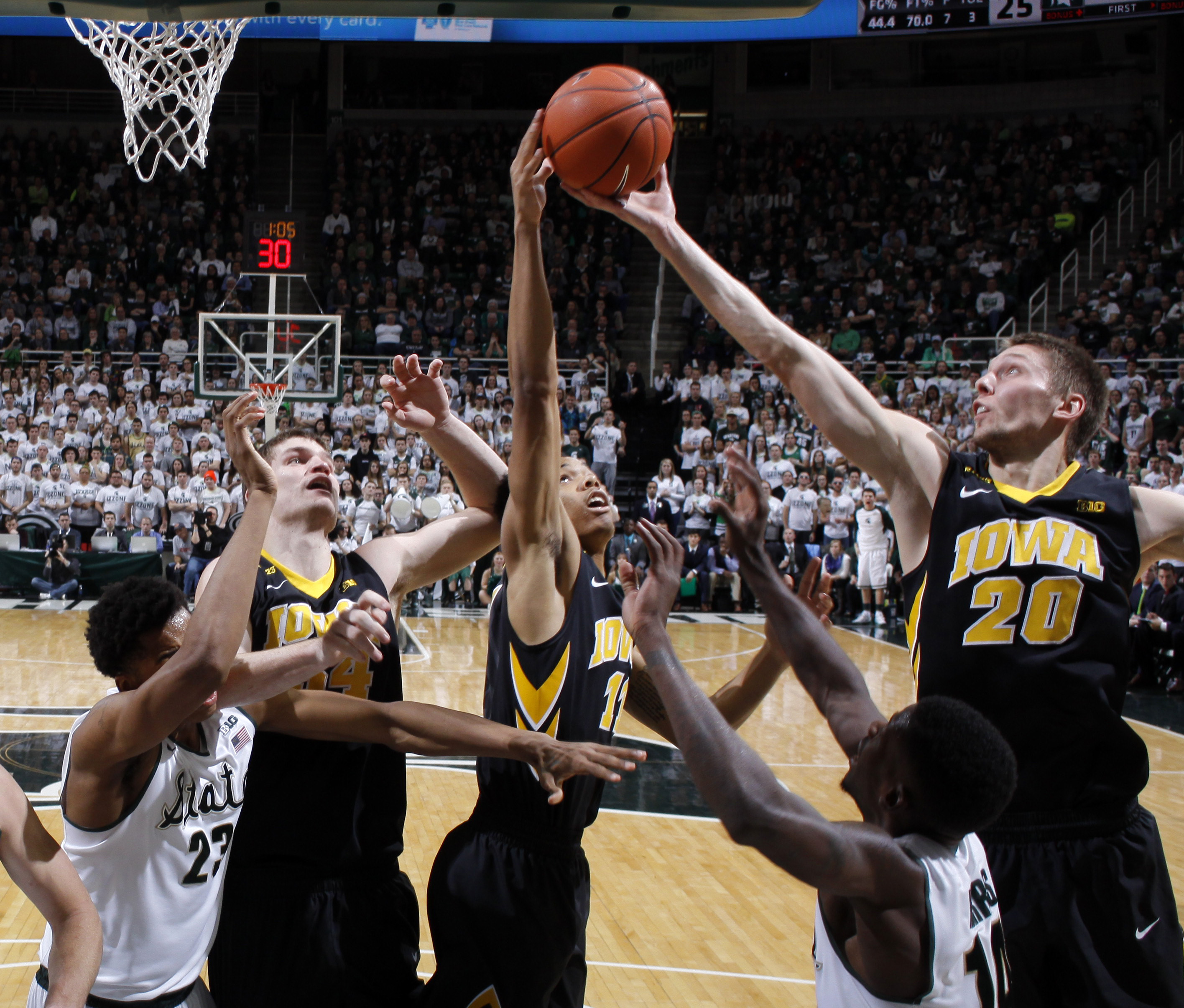 No. 16 Iowa routs No. 4 Michigan State 76-59, sweeps series