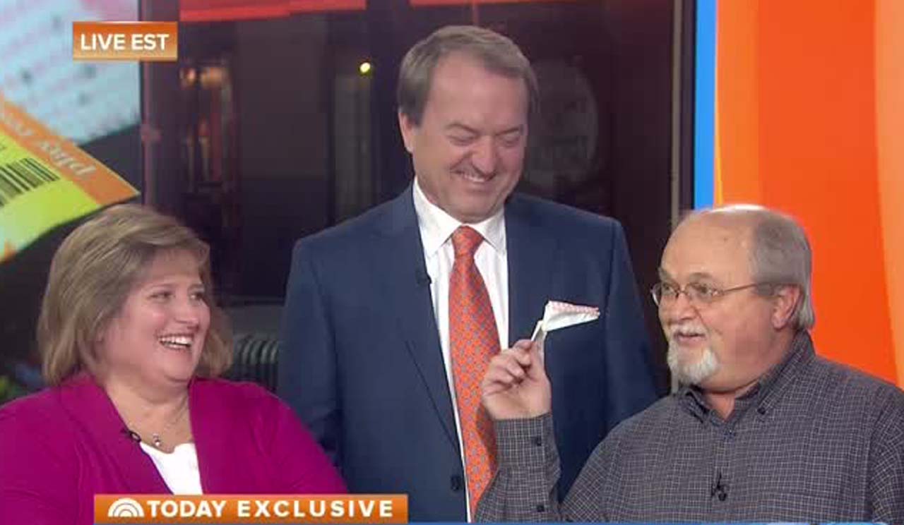 Family claiming to have one of three winning Powerball tickets, plus their attorney and attorney's daughter, are interviewed on the Today show, Friday, Jan. 15, 2016. Photo: Today screen shot