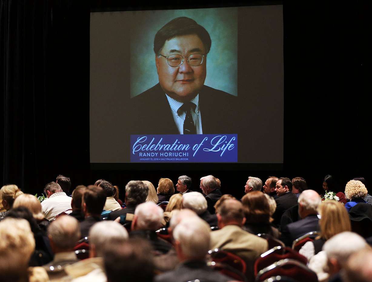 People gather for a memorial service for Randy Horiuchi in Salt Lake City, Friday, Jan. 15, 2016. (Photo: Ravell Call, Deseret News)