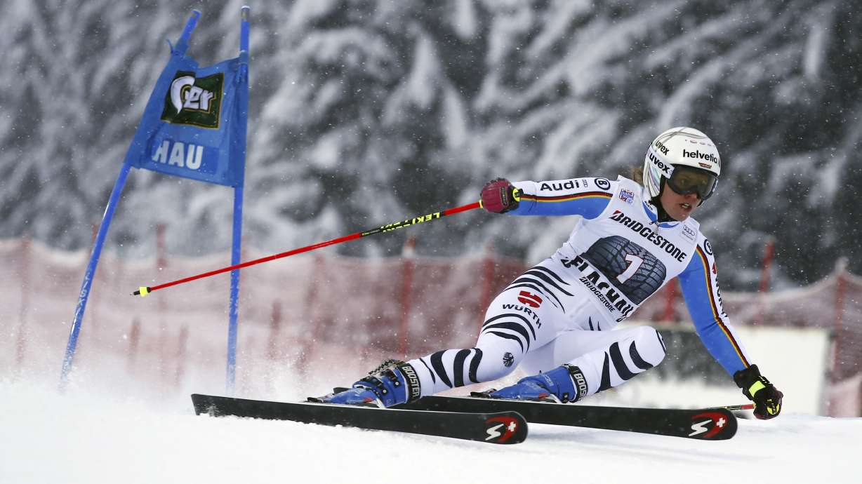 Viktoria Rebensurg of Germany wins women's giant slalom