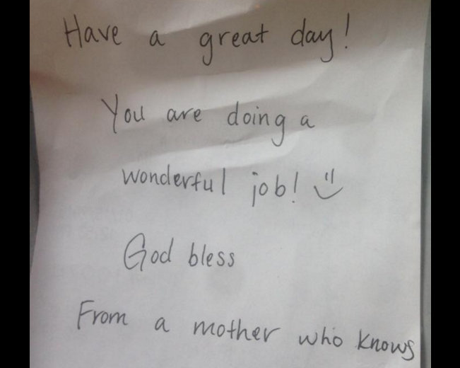 Stranger pays tab, leaves note for mother of boy with autism