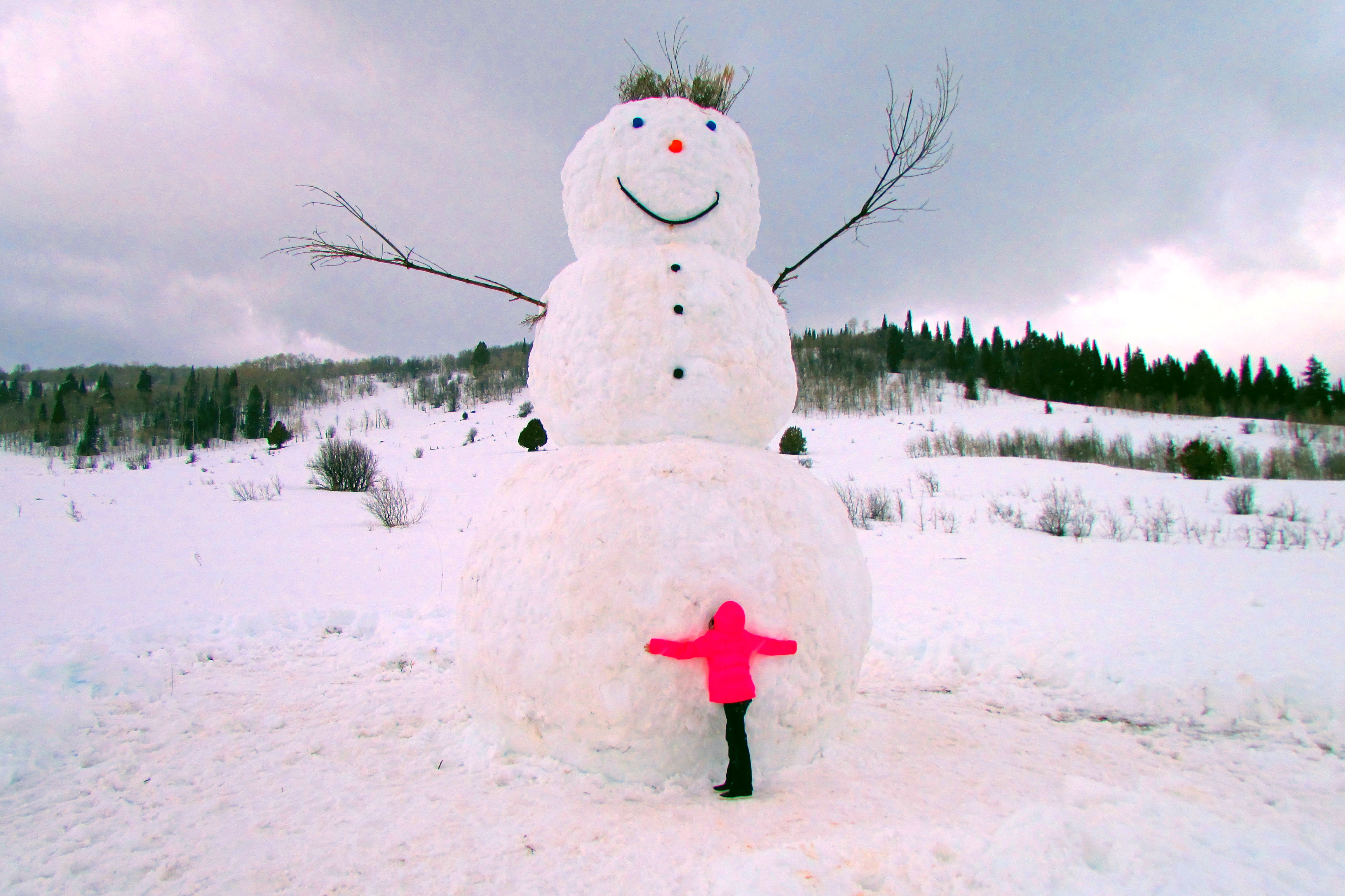 Locals build 20-foot snowman in Logan Canyon