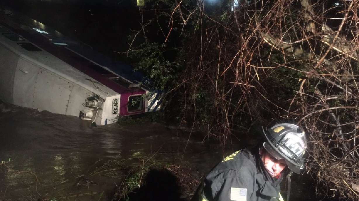 California train likely derailed by mudslide