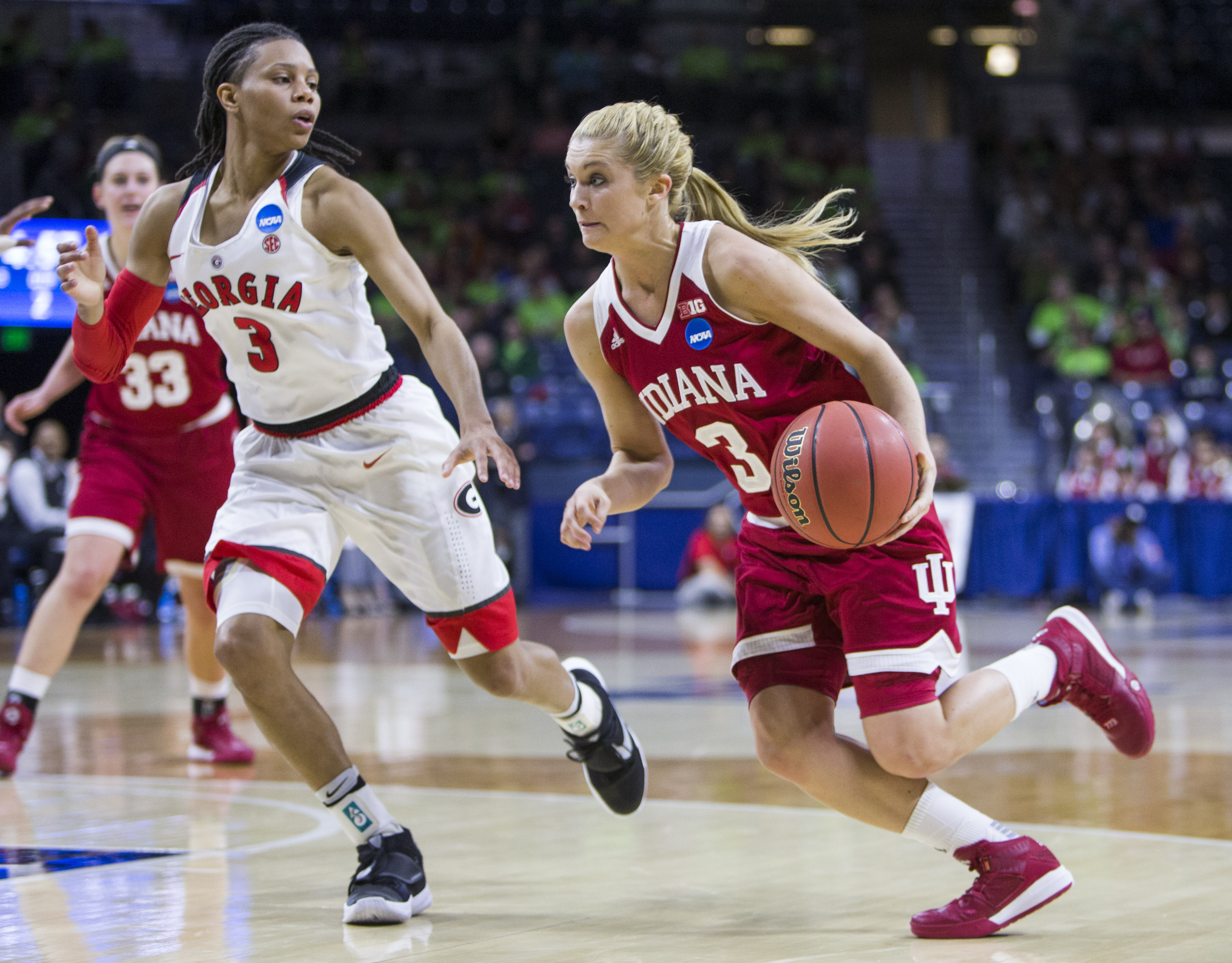 Buss scores 23, No. 9 seed Indiana defeats Georgia 62-58