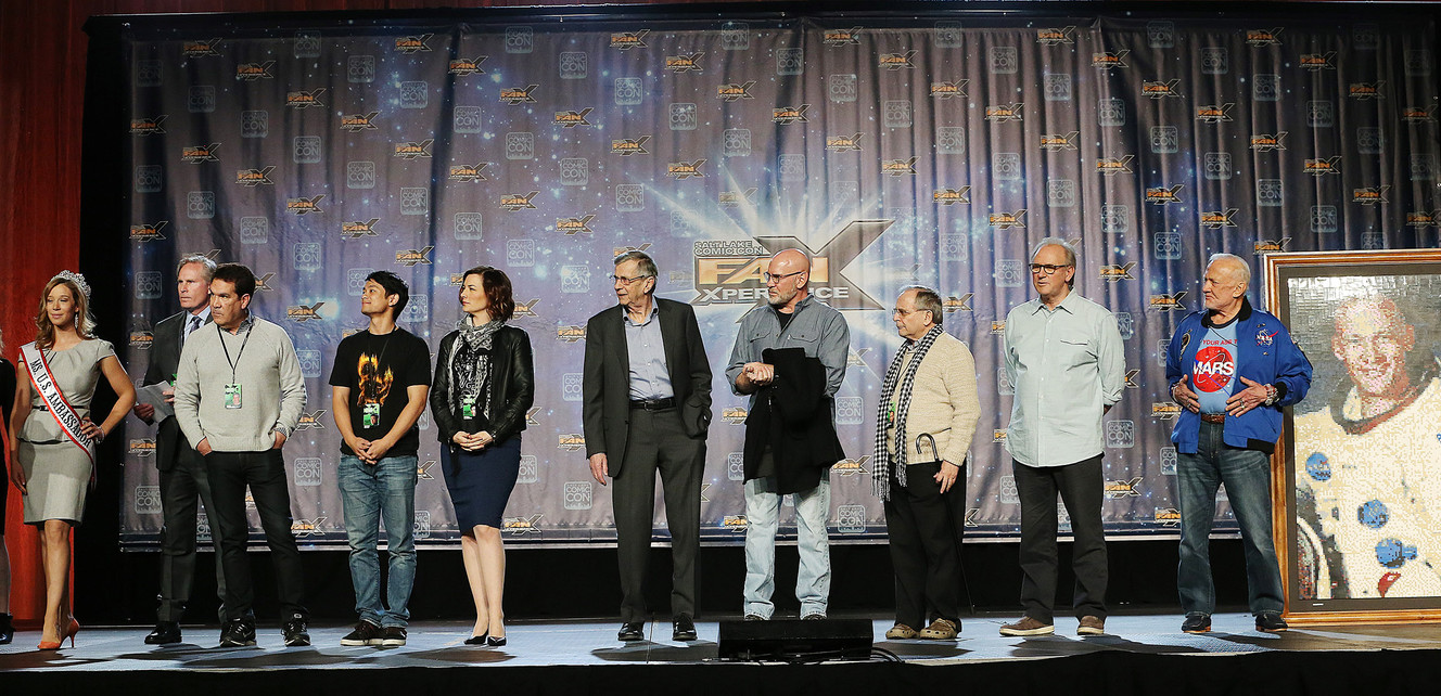 Celebrities stand on stage during the opening press conference for FanX 2016 in the Grand Ballroom of the Salt Palace Convention Center in Salt Lake City on Thursday, March 24, 2016. (Photo: Scott G Winterton, Deseret News)