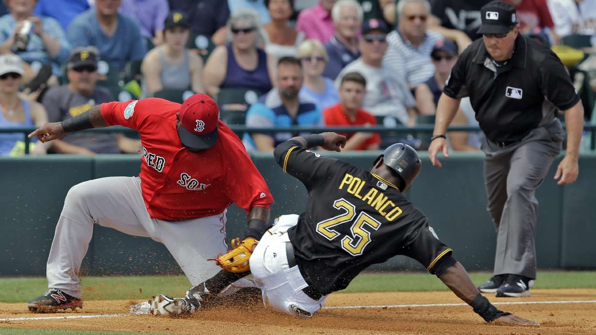 McCutchen homers as Pirates, Red Sox squad play to 4-4 tie