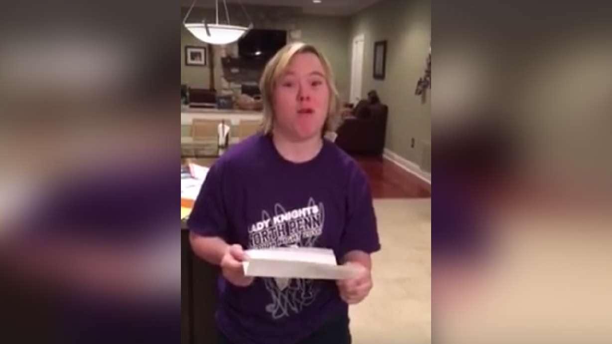 Video of woman with Down syndrome reading college acceptance letter goes viral