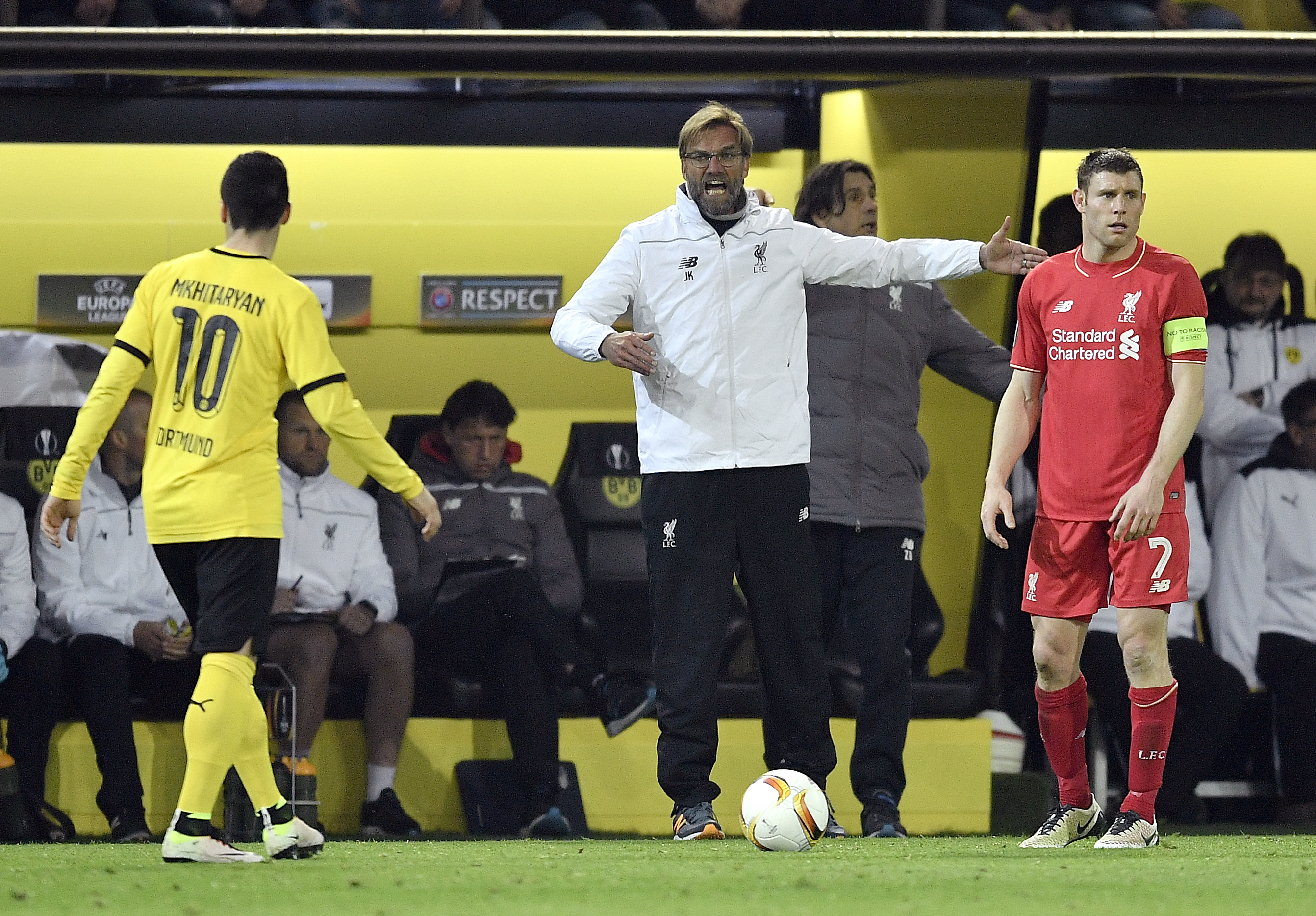 Liverpool holds Dortmund to 1-1 in Europa on Klopp's return