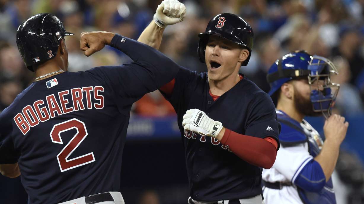 Holt hits grand slam, Red Sox beat Blue Jays 8-7