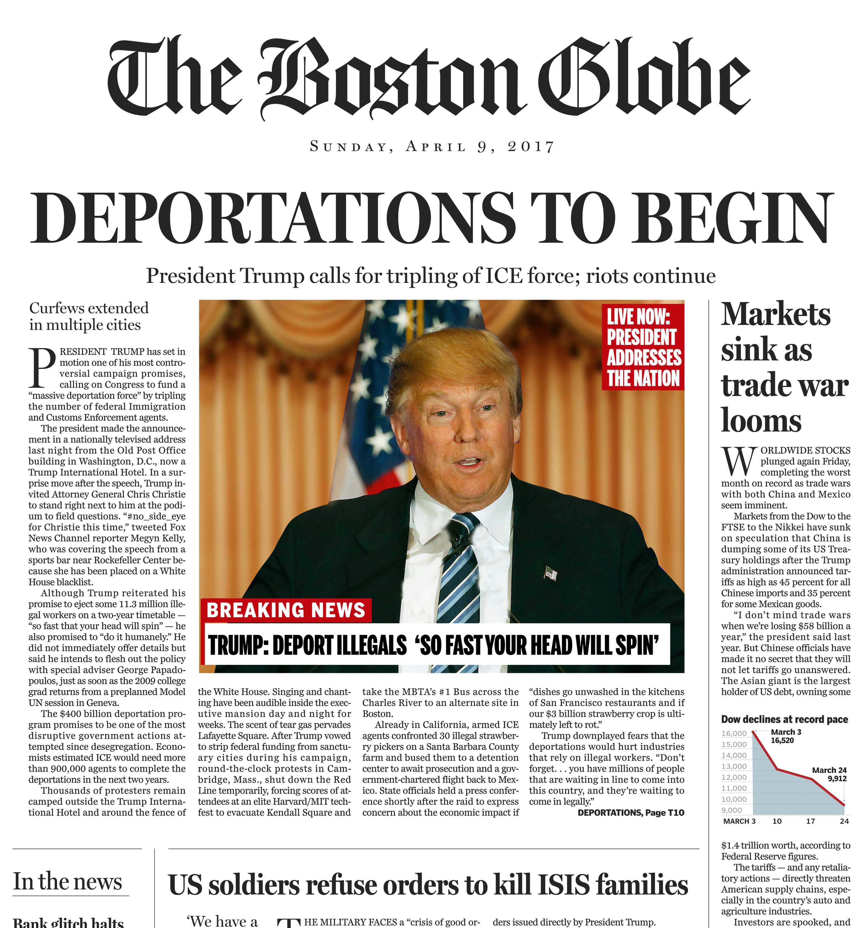 Trump calls Boston Globe "worthless" in response to satire