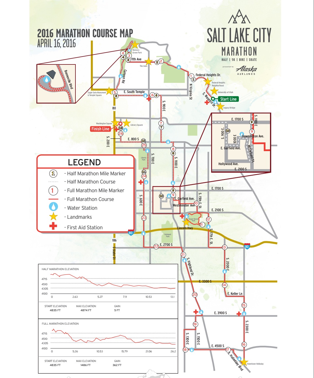 Map of Salt Lake City Marathon