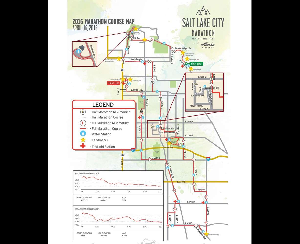 Map of Salt Lake City Marathon