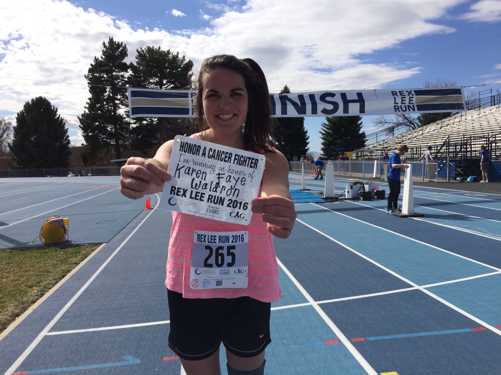 Woman runs race in memory of mother who died from cancer