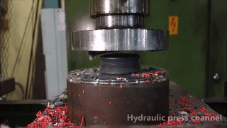 Have You Seen This? Frozen stuff gets crushed by hydraulic press