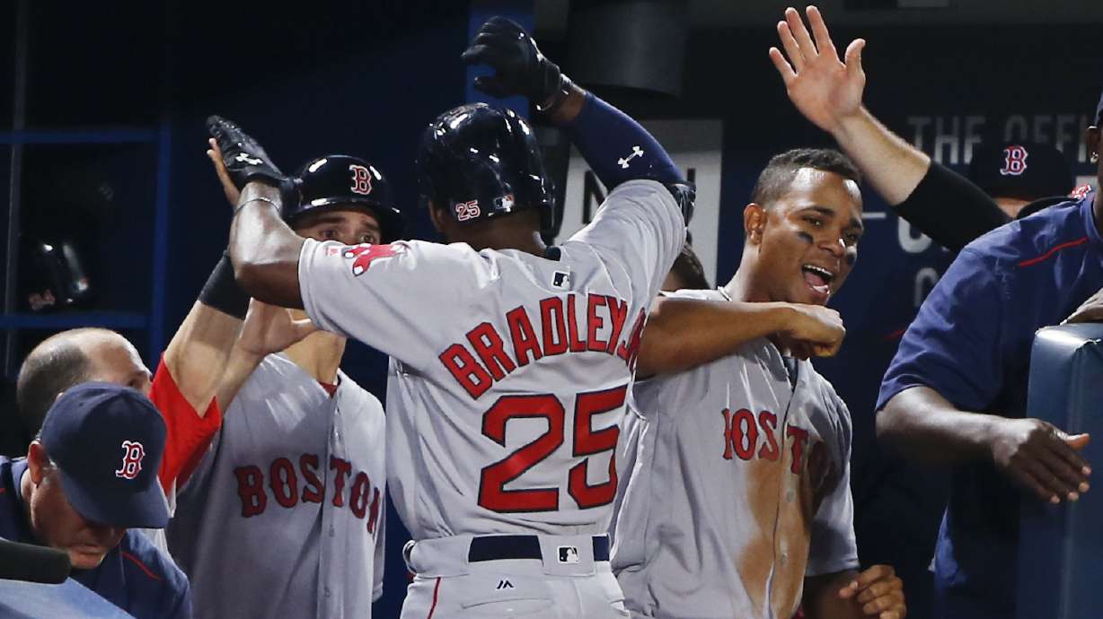 Bradley's HR helps Porcello, Red Sox beat Braves 1-0
