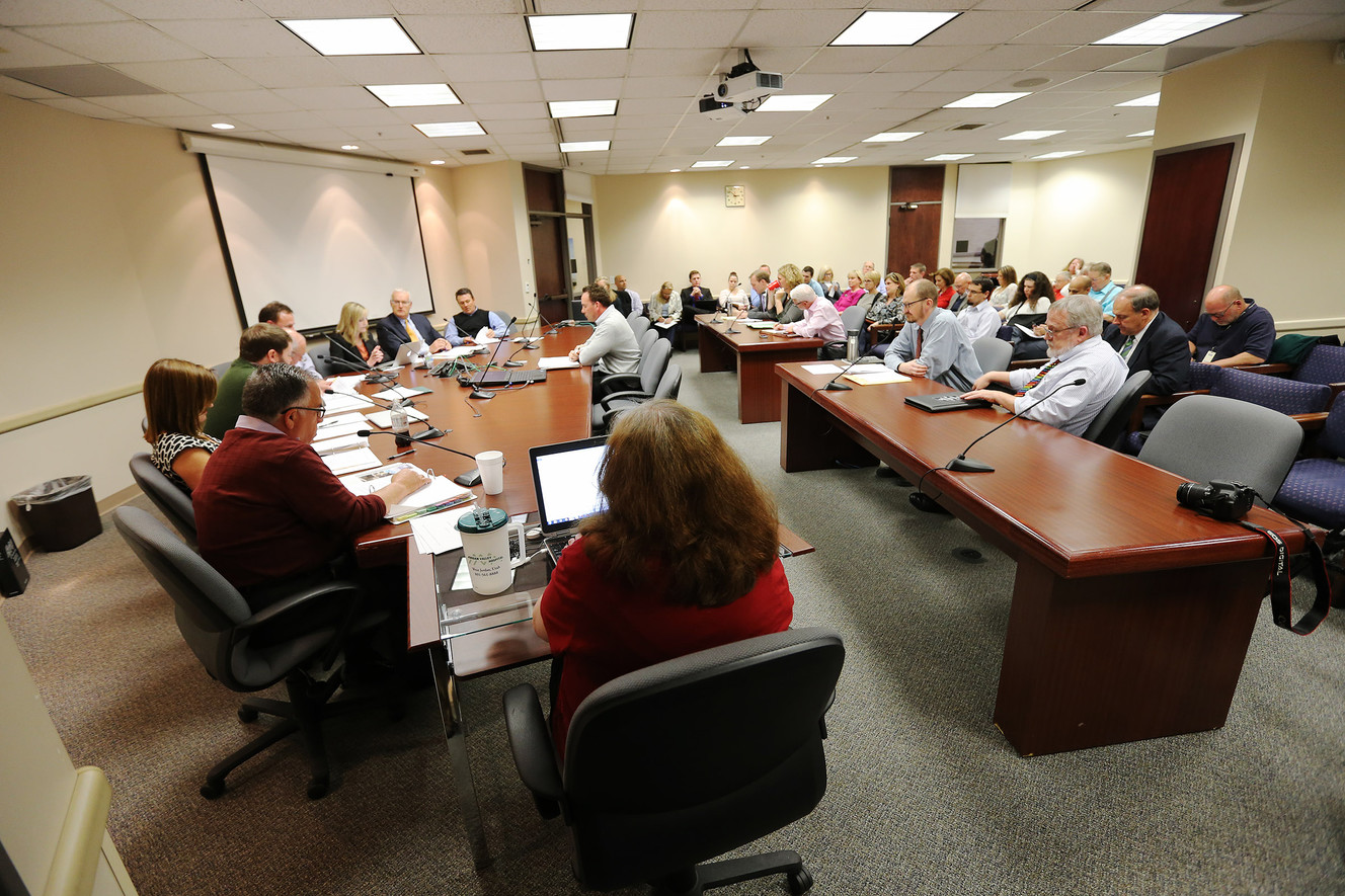Salt Lake County Council members discuss and vote on a new nepotism policy during a meeting in Salt Lake City on Tuesday, April 26, 2016. (Photo: Scott G Winterton, Deseret News)