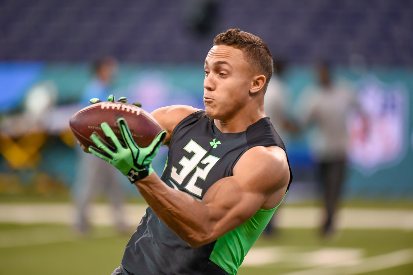 Southern Utah defensive back Miles Killebrew runs a drill at the NFL football scouting combine, Monday, Feb. 29, 2016, in Indianapolis. (AP Photo/L.G. Patterson)