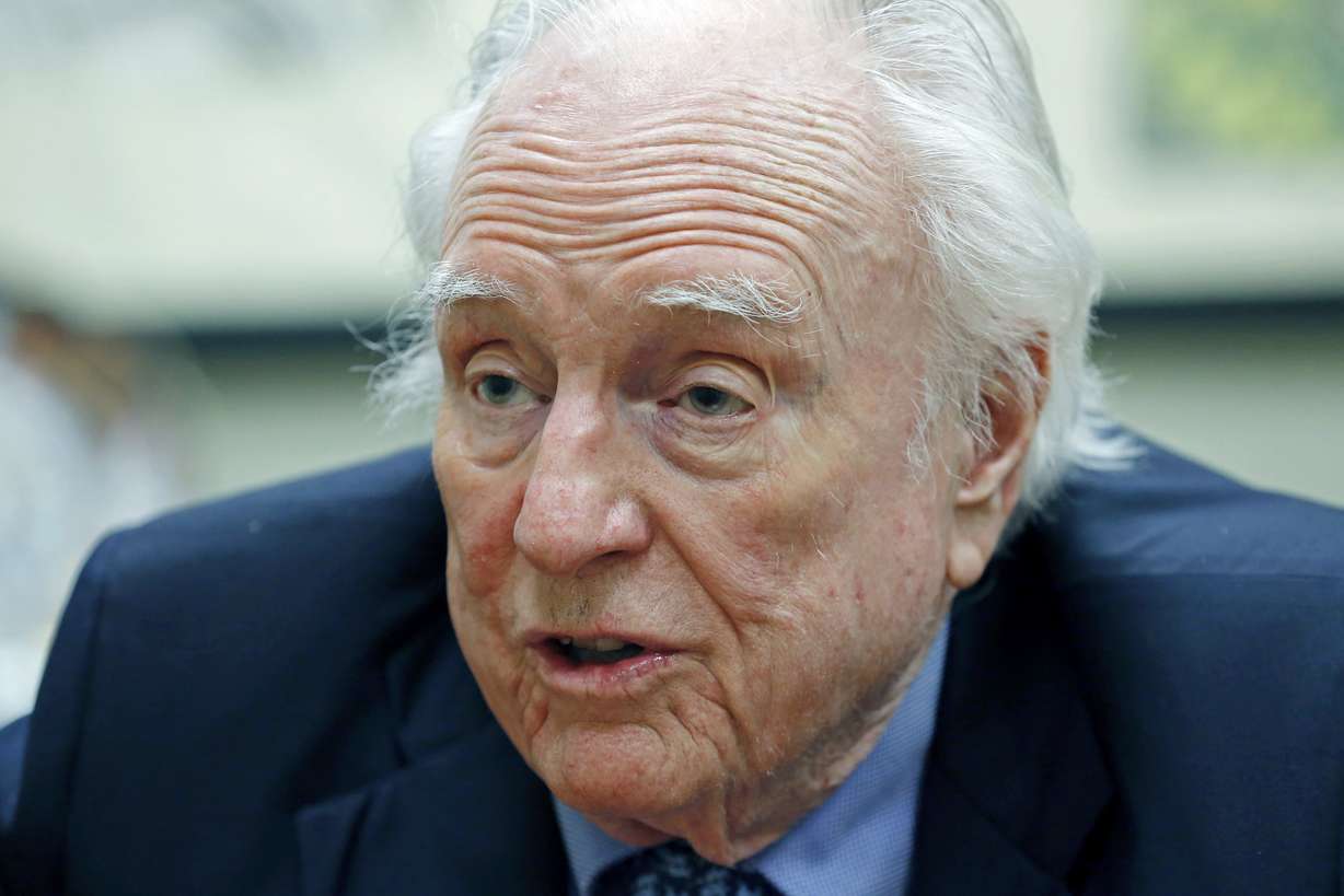 In this April 5, 2016 photo, Clarke Reed, a 87-year-old businessman and 1966-76 chairman of the Mississippi Republican Party, discusses the contested 1976 national convention where the state's delegation split between President Gerald Ford and former California Gov. Ronald Reagan, in his Greenville, Miss., office. Reed first supported Reagan but switched to Ford because he thought Reagan picked a liberal running mate, and that caused a permanent rift in his friendship with the state's Reagan chairman, Billy Mounger. (AP Photo/Rogelio V. Solis)