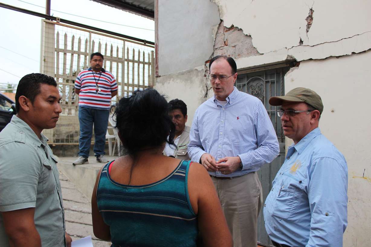 Bishop W. Christopher Waddell of the Church's Presiding Bishopric traveled to Ecuador at the end of April to assess damage and visit with victims following an earthquake. (Photo: © 2016 Intellectual Reserve, Inc. All rights reserved)