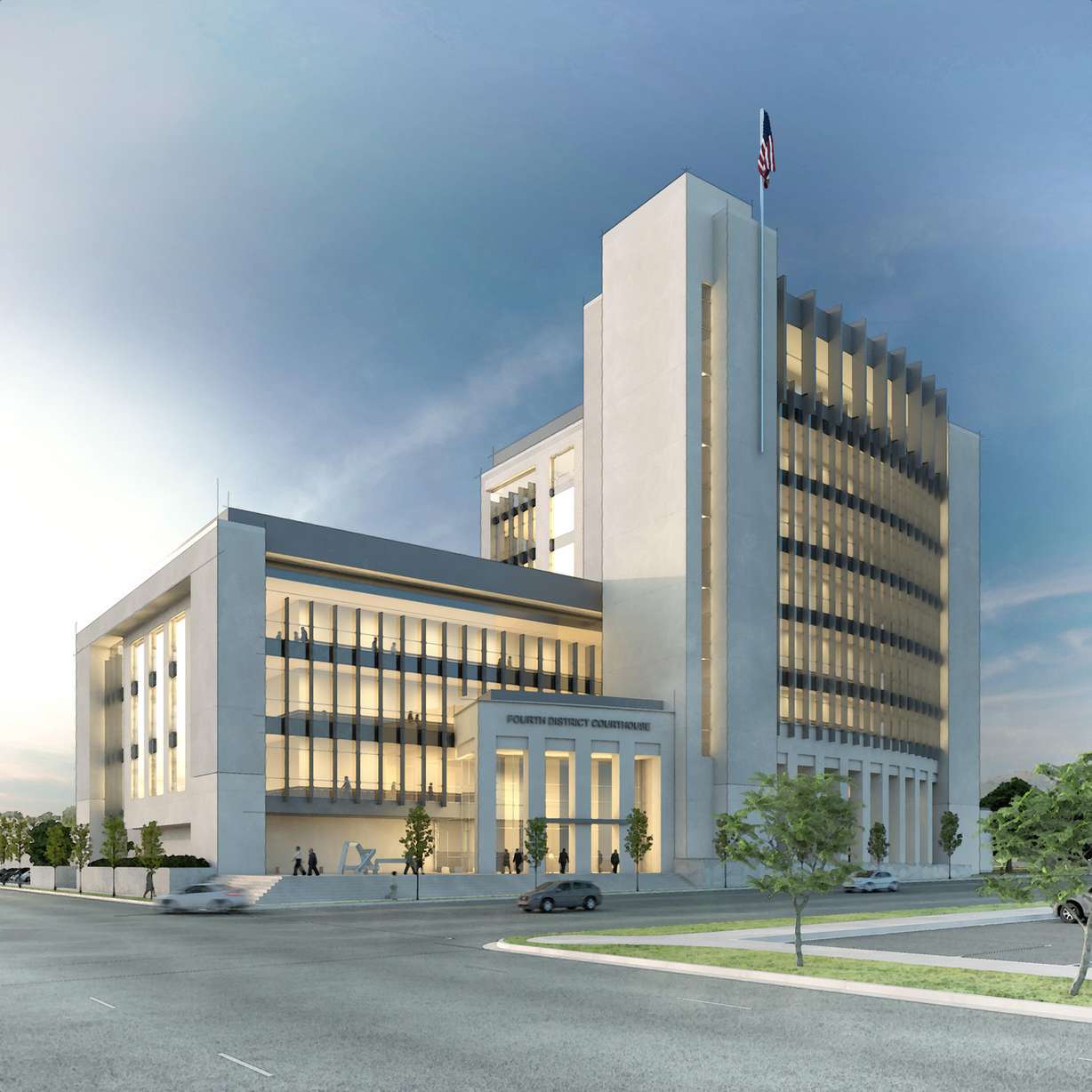 Groundbreaking was held Tuesday, May 24, 2016, in Provo for the new Fourth District Courthouse, which will house the Provo and Orem juvenile courts and the Provo District Court. (Photo: Artist rendering)