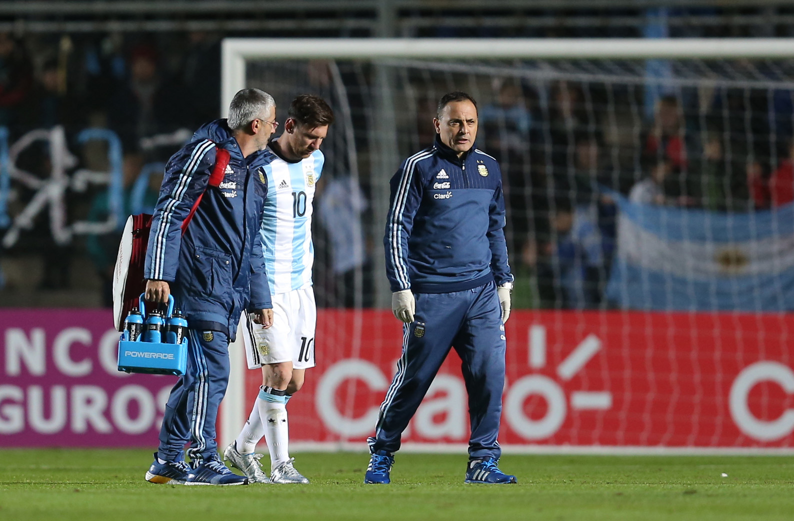 Argentine star Messi leaves Honduras match with back injury