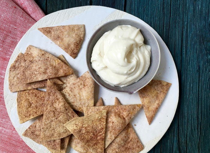 Make cinnamon crisps with Honey Vanilla Cream Cheese Dip