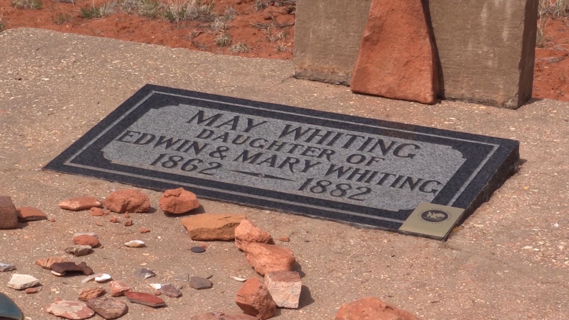 Nearby there was evidence of tragedy on the trail. A well-tended grave is marked “May Whiting, 1862-1882.” According to local lore, she died at age 20 of an unknown sickness as her parents desperately took her by wagon back to Utah for medical attention. (Photo: KSL-TV)