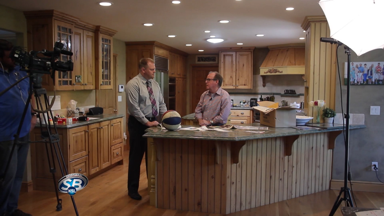 Grant Harrison, Utah Stars director of promotions, at his home in Holladay, Utah. (Photo: Matthew Glade, KSL-TV)