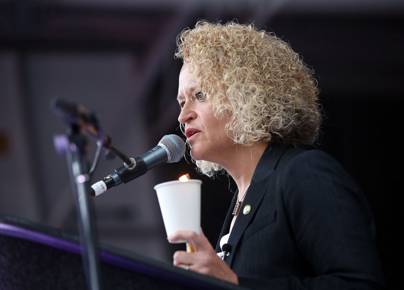 Salt Lake City Mayor Jackie Biskupski speaks at a vigil for the victims and survivors of the mass shooting at a gay nightclub in Orlando, Florida, outside of the Salt Lake City-County Building on Monday, June 13, 2016. (Photo: Kristin Murphy, Deseret News)