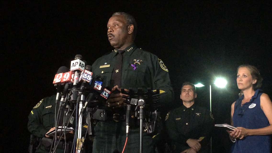 Orange County Sheriff Jerry Demings speaks at a news conference about a 2-year-old boy who was dragged into the water by an alligator. Photo: AP Photo
